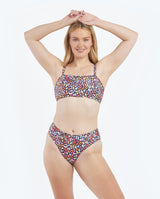 The Limited-Edition High Leg Mid Rise Bikini Bottom - Multicolor Leopard