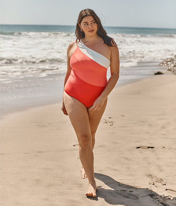 The Sidestroke - Grapefruit & Coral & White Sand