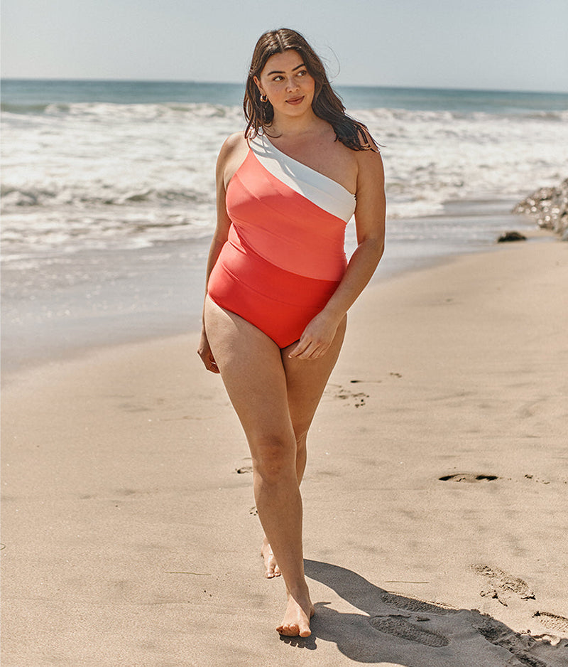 The Sidestroke - Grapefruit & Coral & White Sand