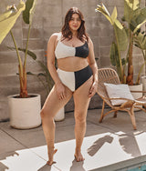 The Split Wanderlust Bikini Top - Sea Urchin & White Sand