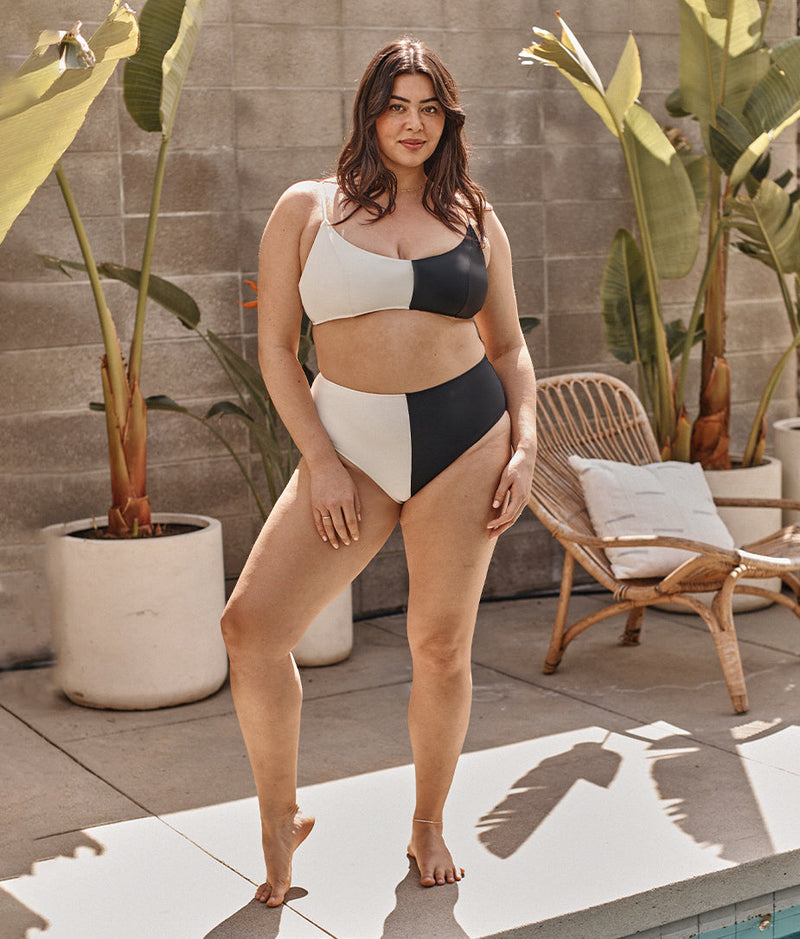 The Split Wanderlust Bikini Top - Sea Urchin & White Sand