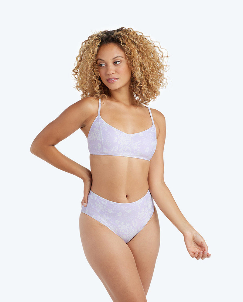 The Wanderlust Bikini Top - Vintage Floral in Lavender