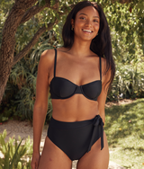 The Side-Tie High Leg High Rise Bottoms - Sea Urchin