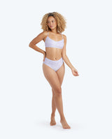 The Seamed High Leg High Rise Bottom - Vintage Floral in Lavender
