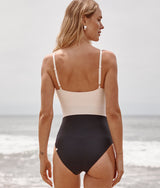 The Canal Cutout One-Piece - Sea Urchin & White Sand