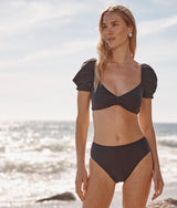 The Puff Sleeve Bikini Top - Sea Urchin