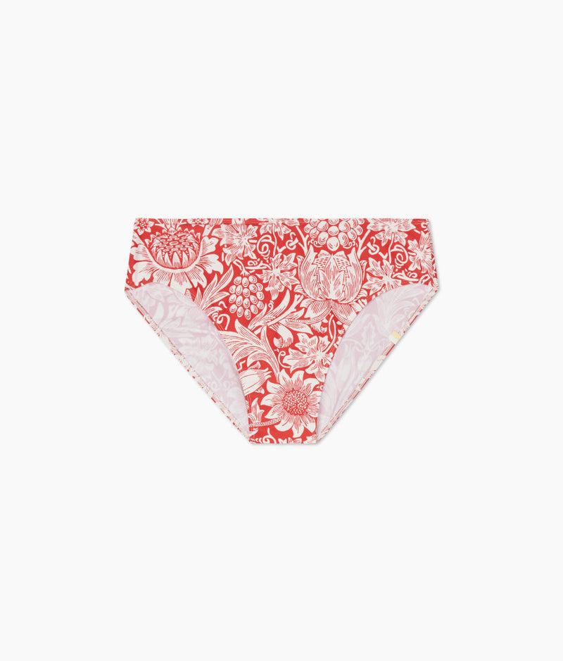 The Classic Mid-Rise Bikini Bottom - Sunflower in Watermelon