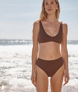 The LuxeCrinkle High Leg High Rise Bottom - Mocha
