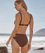 The LuxeCrinkle High Leg High Rise Bottom - Mocha