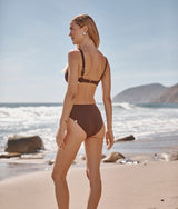 The LuxeCrinkle Tide Bikini Top - Mocha