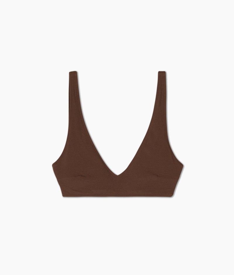 The LuxeCrinkle Tide Bikini Top - Mocha
