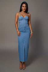 Medium Wash Adana Denim Skirt