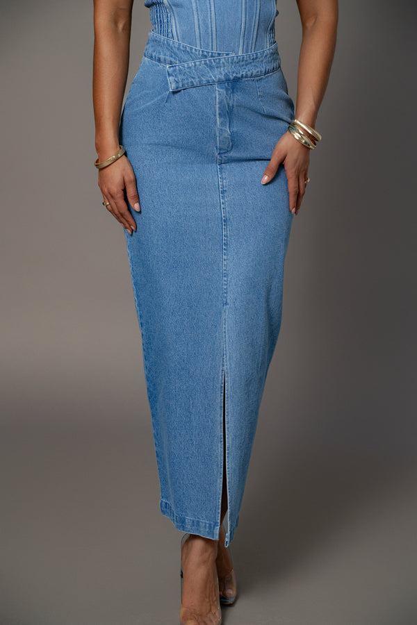 Medium Wash Adana Denim Skirt