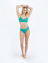 The Ruffle Marina Bikini Top - Seaglass Dot