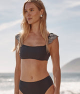 The Eyelet Ruffle Oasis Top - Sea Urchin