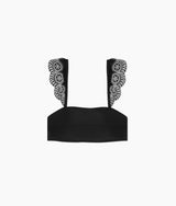 The Eyelet Ruffle Oasis Top - Sea Urchin