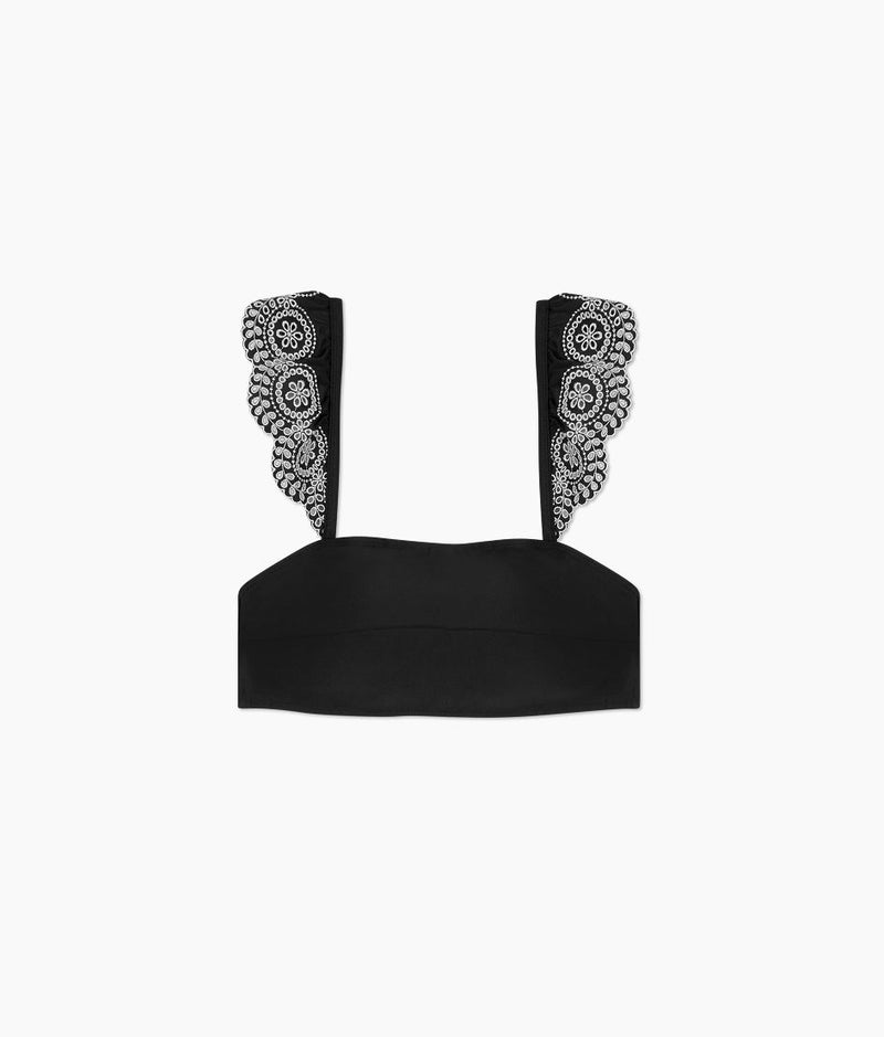 The Eyelet Ruffle Oasis Top - Sea Urchin