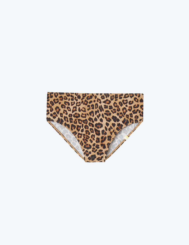 The High Leg Mid Rise Bikini Bottom - Leopard