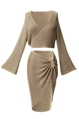 Gold Luminous Metallic Skirt