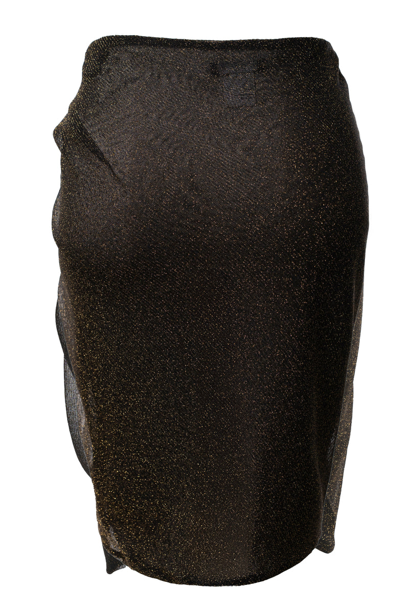 Black Dreamscape Lurex Knit Mini Skirt