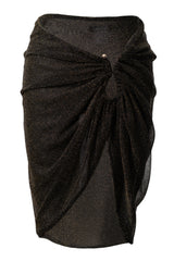 Black Dreamscape Lurex Knit Mini Skirt