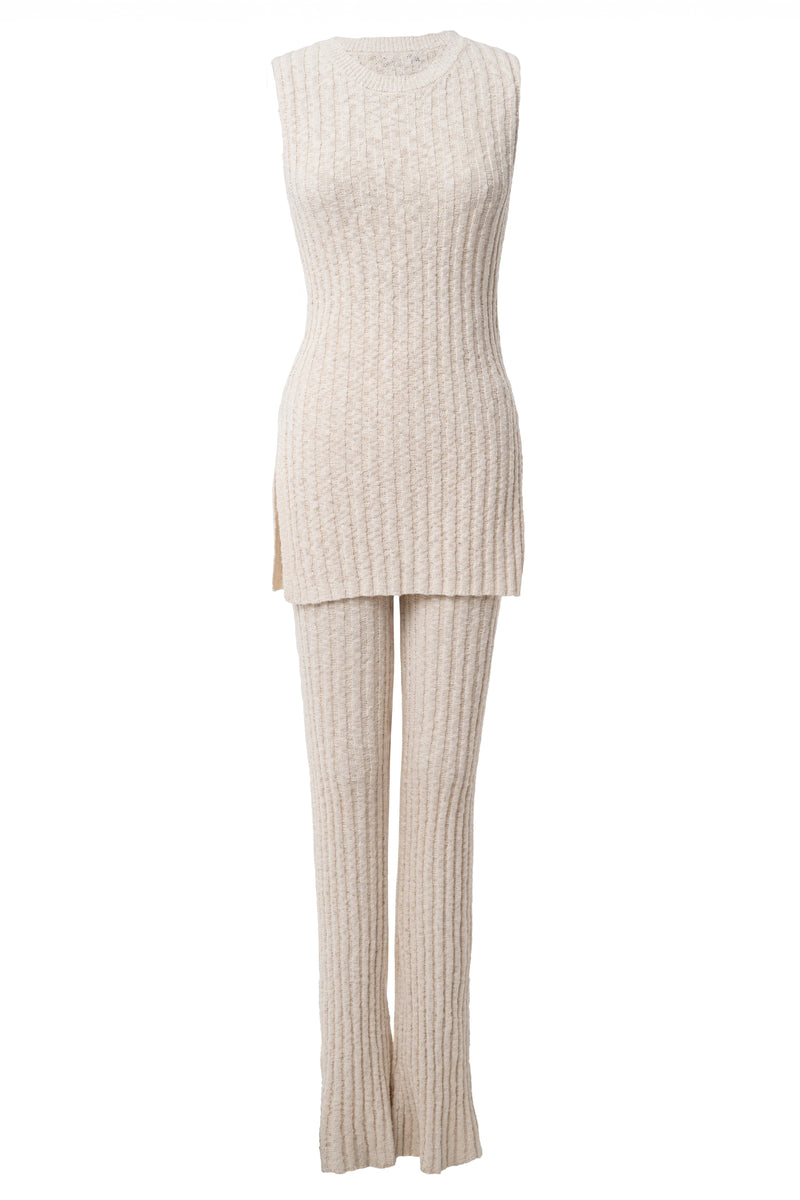 Ivory Lanah Knit Flare Pants