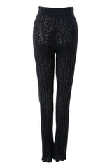 Black Lanah Knit Flare Pants