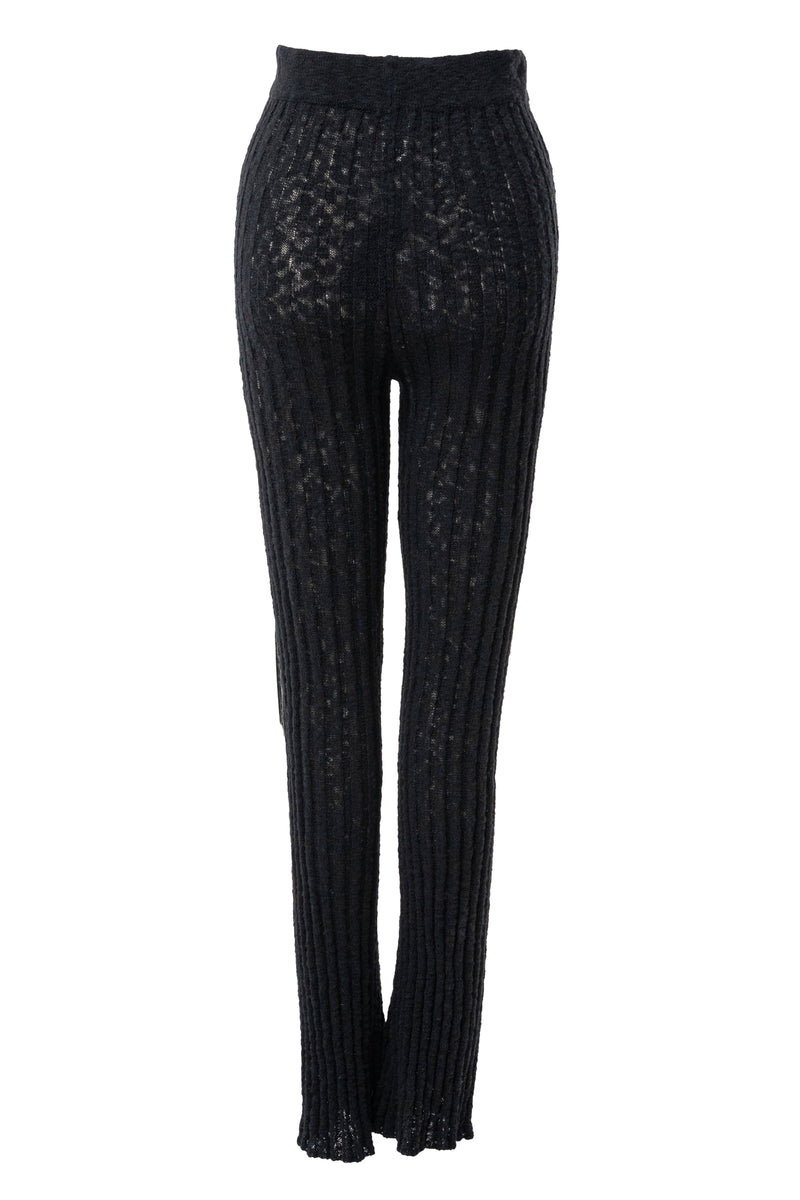 Black Lanah Knit Flare Pants