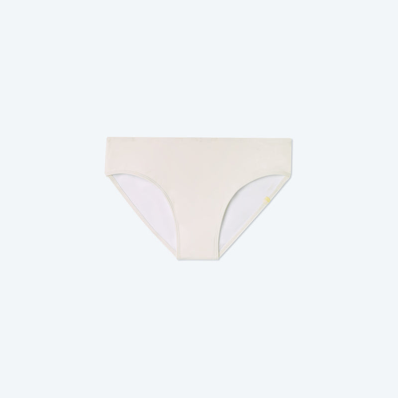 The High Leg Mid Rise Bikini Bottom - White Sand