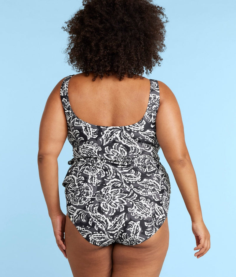 The High Leg High Rise Bottom - Batik in Sea Urchin & White Sand