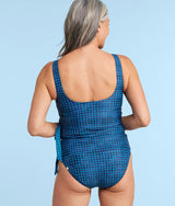 The High Leg High Rise Bottom - Gingham in Deep Sea