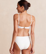 The High Leg Mid Rise Bikini Bottom - White Sand