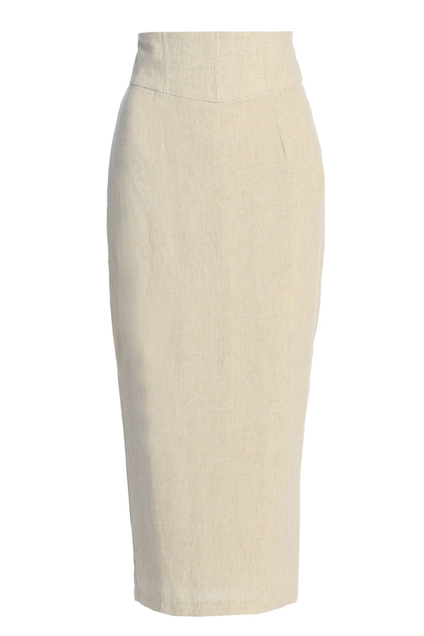 Natural Coastland Linen Skirt