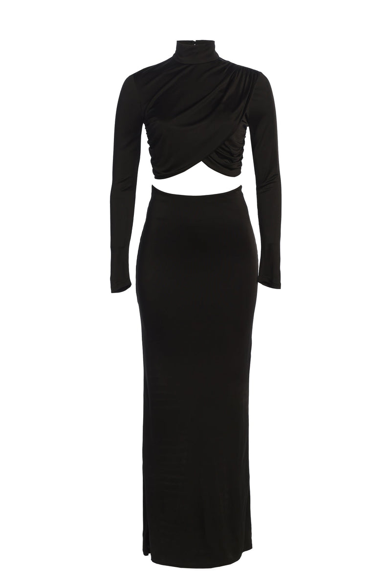 Black Ultra High Waist Maxi Skirt