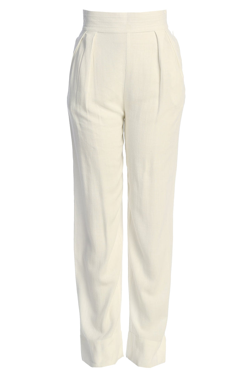 Ivory Villa Views Linen Trousers