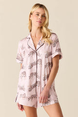 Maren Cloud Jersey PJ Set in Tiger Lily