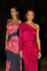 Berry Mira Drape Maxi Skirt