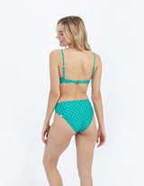 The Ruffle Marina Bikini Top - Seaglass Dot