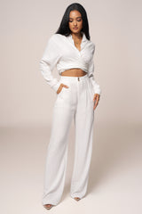 Ivory Thea Linen Pants
