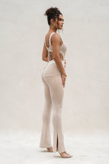 Taupe/White Faya Ribbed Pants