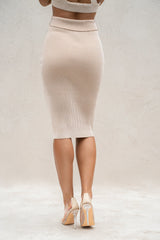 Taupe/White Over The Top Skirt