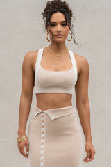 Taupe/White Over The Top Skirt