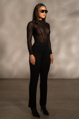 Black Darcey Ribbed Pants