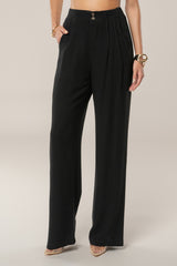 Black Thea Linen Pants