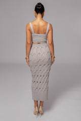 Heather Grey Morgan Knit Maxi Skirt