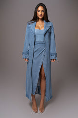 Medium Wash Gisele Denim Slit Skirt