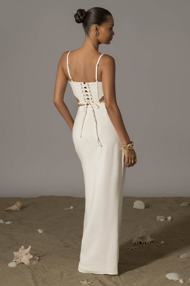 Ivory Las Olas Linen Skirt