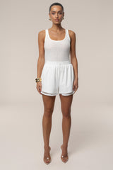 Ivory Velocity Nylon Shorts