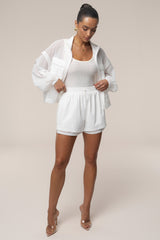 Ivory Velocity Nylon Shorts