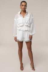 Ivory Velocity Nylon Shorts